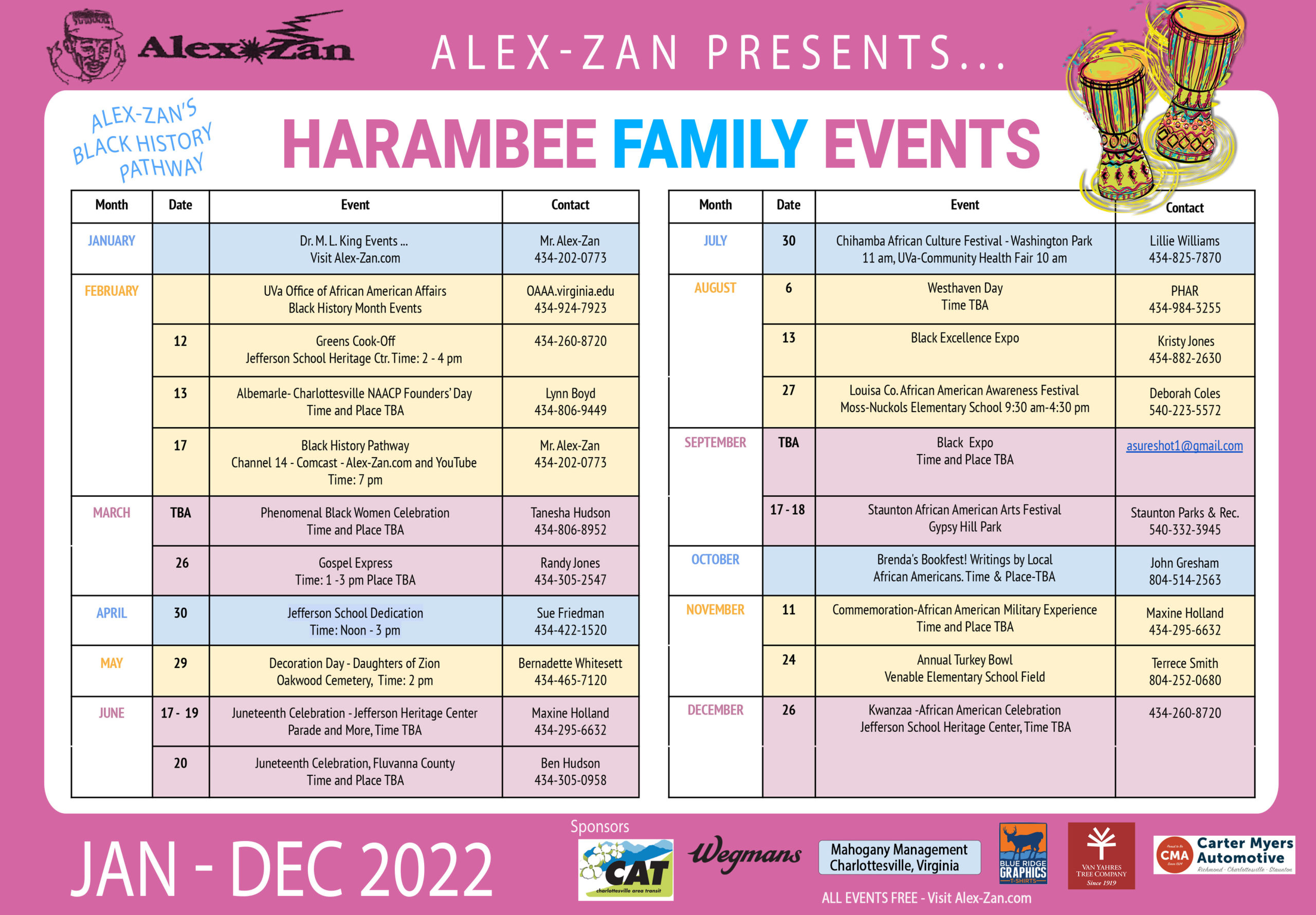 Harambee Family Calendar - Jan-Dec 2022